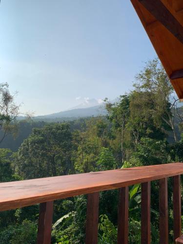 a view from the deck of a tree house at Poetri Bungalow & Restaurant in Senaru