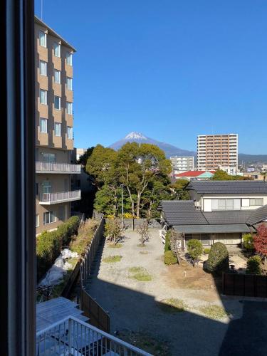 a view of a courtyard from a building at MR TOMO FUJI in Fuji