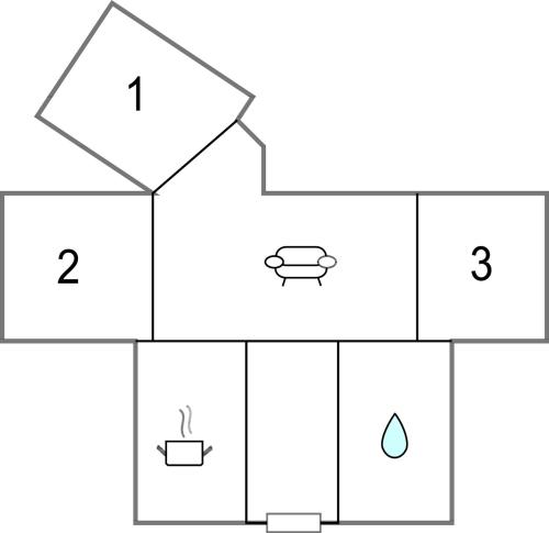 a block diagram of a house at 2 Bedroom Cozy Home In Baza in Baza