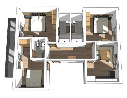 a drawing of a floor plan of a house at Pension Gabl in Pfunds