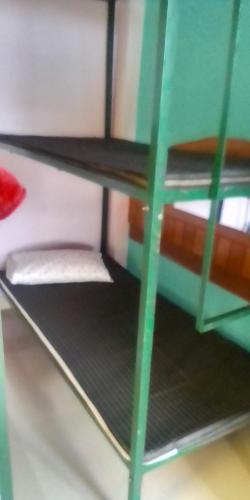 a close up of a bunk bed in a room at Himalayan Beautiful Mountain View Hostel in Dharamshala