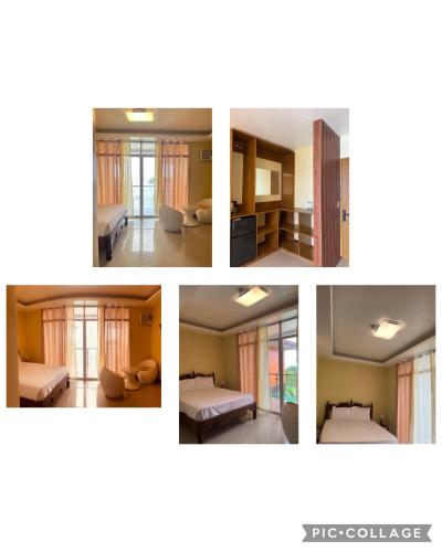 a collage of four pictures of a room at C View Resort in Sipalay