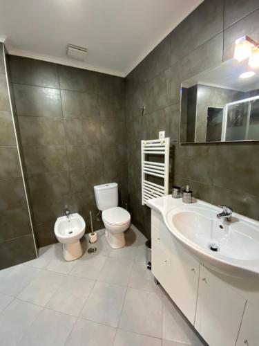 a bathroom with a toilet and a sink at Charm of Lisbon I in Lisbon