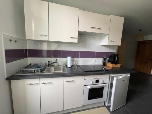 Kuchyň nebo kuchyňský kout v ubytování Studio centre ville de Briançon