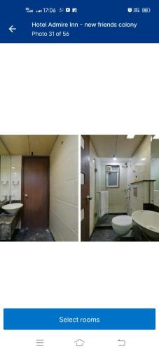 due foto di un bagno con due lavandini di Golden Dream a Nuova Delhi