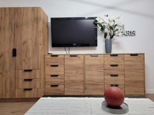 Televisyen dan/atau pusat hiburan di Ludowa apartament
