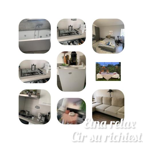 a collage of photos of a living room at Villa in affitto in Ragalna