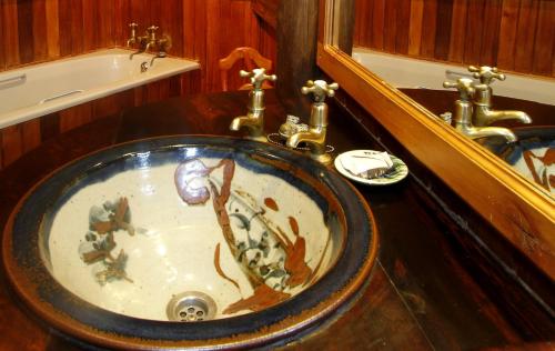 a bathroom with a sink with a fish in it at Shayamoya Tiger Fishing and Game Lodge in Pongola Game Reserve