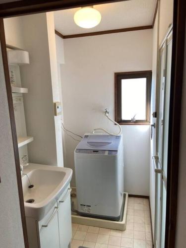 a small bathroom with a sink and a toilet at sonic apartment annex202　sonic hotelの離 ４名様まで同一価格 in Dazaifu