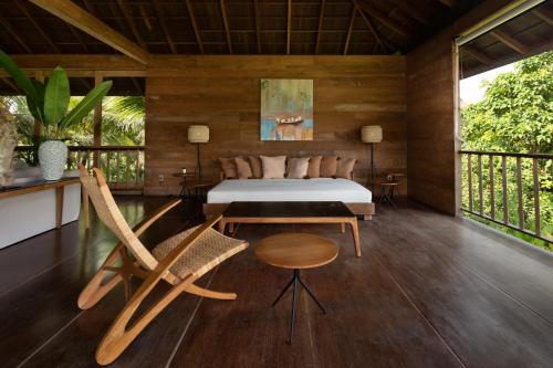 Balkón nebo terasa v ubytování RÜSTERS Ubud Estate