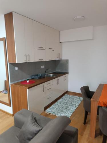 Kuchyň nebo kuchyňský kout v ubytování Apartmani Porta Infinitas