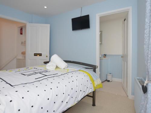 1 dormitorio con 1 cama y TV en la pared en 1 bed in Brixham 73940, en Brixham