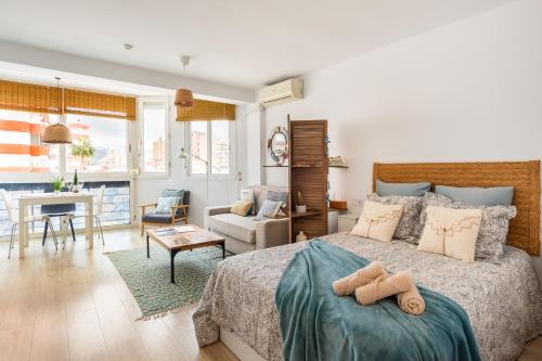 Ένα ή περισσότερα κρεβάτια σε δωμάτιο στο La Palometa