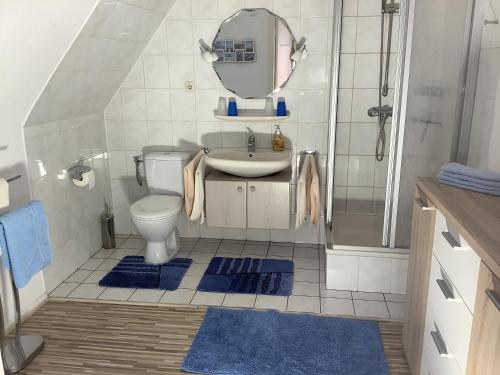 Koupelna v ubytování NEU! Ferienhaus Zur Oste