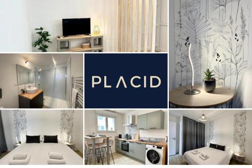 un collage de photos d'une cuisine et d'un salon dans l'établissement Les Forgerons - Chaleureux - Central, à Mont-de-Marsan