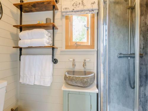 uma casa de banho com um lavatório e um chuveiro em 1 bed in Chillenden 88795 em Chillenden