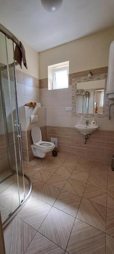 フロホヴェツにあるU Ječmínkaのバスルーム(トイレ、洗面台付)