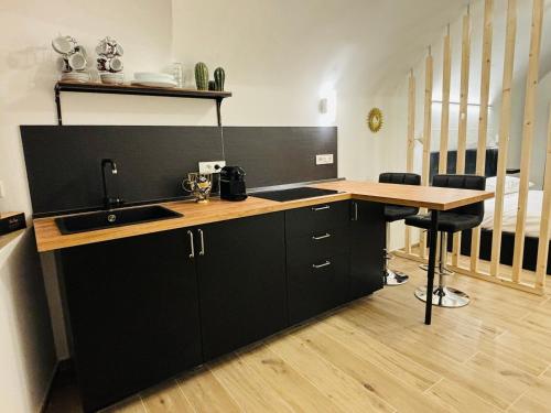a kitchen with a sink and a counter top at La Petite Suite in Sanremo