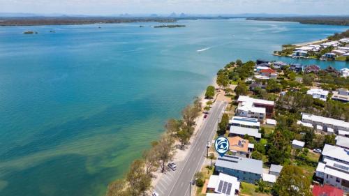 an aerial view of the shoreline of a lake at Fishing and Swimming at your doorstep - Sylvan Beach Esp, Bellara in Bellara