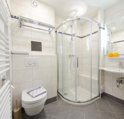 Koupelna v ubytování Hotel Rosner