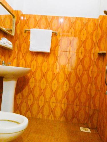 ein Bad mit einem WC und einem Waschbecken in der Unterkunft Teeshan Guest - Galle in Galle