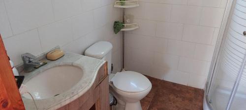 łazienka z umywalką i toaletą w obiekcie Casa cerca Radal 7 tazas w mieście Molina