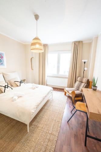 Katil atau katil-katil dalam bilik di -Super zentrales Zimmer- direkt an der Lutter!