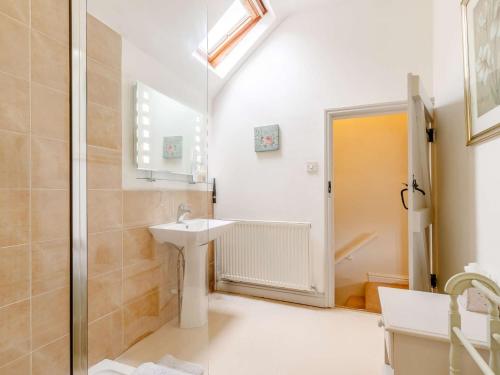 a bathroom with a sink and a shower at 1 bed property in Ashford in the Water PK903 in Ashford
