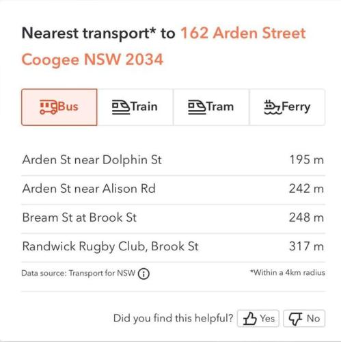 a screenshot of a cell phone screenshot of the react transport to african street at Coogee Beachside Getaway 2 in Sydney
