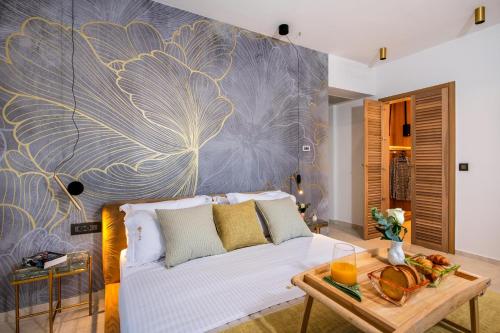 Ένα ή περισσότερα κρεβάτια σε δωμάτιο στο Flos Apartments