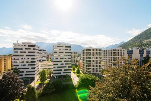 Nespecifikovaný výhled na hory nebo výhled na hory při pohledu z apartmánu