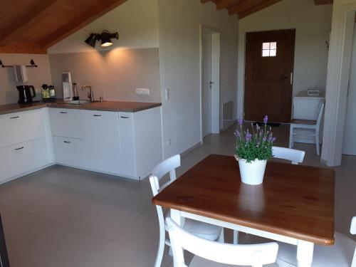 Nhà bếp/bếp nhỏ tại Ferienwohnung - Übersee am Chiemsee