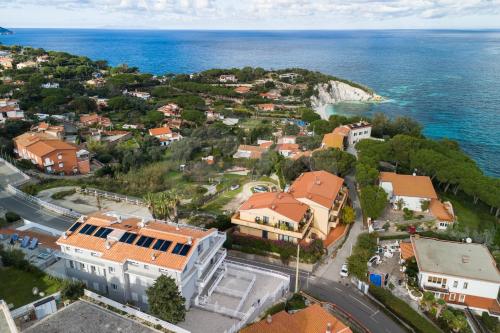 an aerial view of a town next to the ocean at Residence Padulella - Goelba in Portoferraio