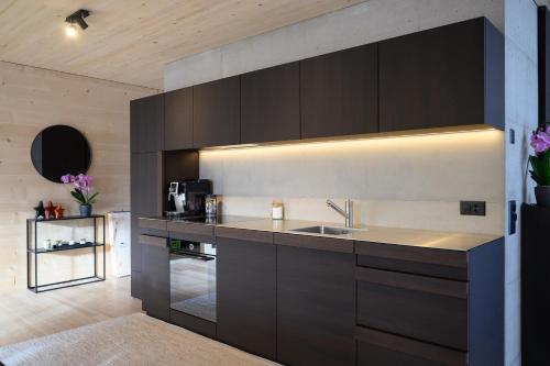 Kuchyň nebo kuchyňský kout v ubytování Mondholz Ferienwohnung