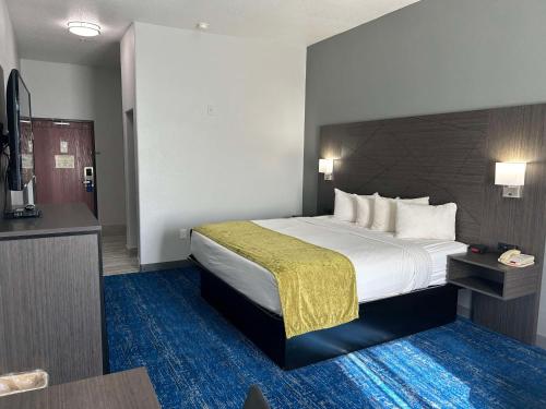 een hotelkamer met een groot bed en een televisie bij Best Western Palace Inn & Suites in Big Spring