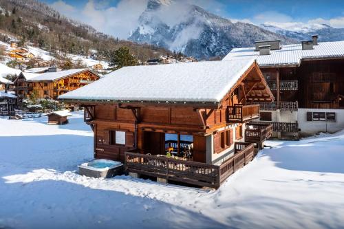 Landskap semula jadi dekat dengan chalet