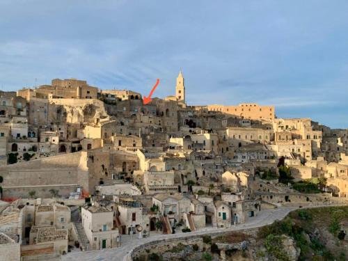 a view of a town on a mountain at Casa Vacanza Bella Vista in Matera
