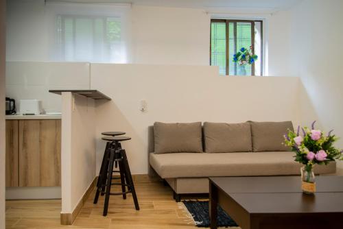 uma sala de estar com um sofá e uma mesa em Bilbao centro Zumaia2 em Bilbao