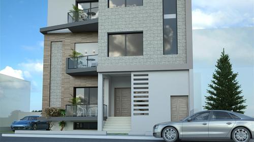 a building with a car parked in front of it at Villa Dar Nejib - Duplex haut standing - cité El Wafa in Nabeul