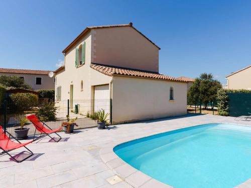 Villa 4 pièces avec piscine privée, jardin, garage, 7 couchages, Narbonne-Plage, proche commerces - FR-1-409-21