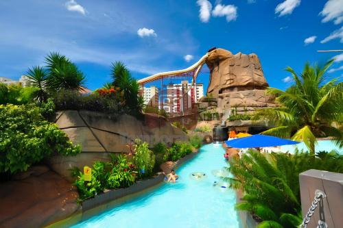 a water slide at a theme park at Piazza diRoma in Caldas Novas