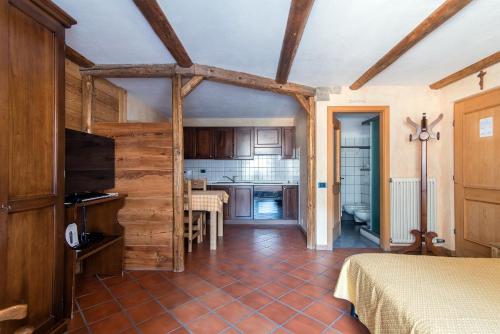 Kuchyň nebo kuchyňský kout v ubytování Residence Ruetoreif