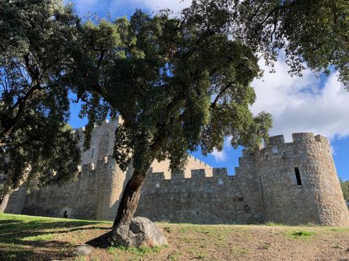 a castle with a tree in front of it at El Refugio de Felix in Sotillo de la Adrada