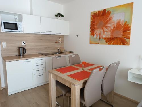 Kuchyň nebo kuchyňský kout v ubytování Apartmán U Sjezdovky