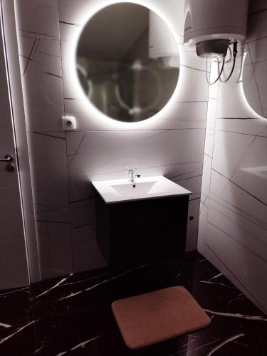 a bathroom with a sink and a mirror at Imanje in Arandjelovac
