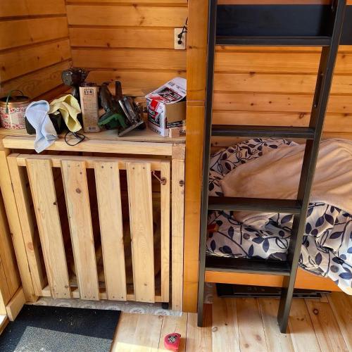 a room with a bunk bed with a desk at Biwako Hills - Vacation STAY 27838v in Takashima