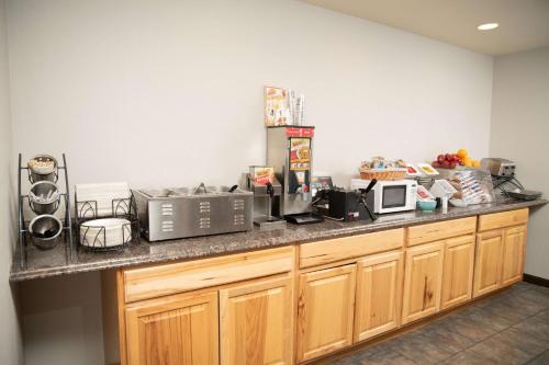 a kitchen with a counter with appliances on it at SureStay Plus by Best Western Montrose in Montrose