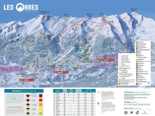 a map of the ski slopes of les arcs at Studio Les Orres, 1 pièce, 4 personnes - FR-1-322-570 in Les Orres
