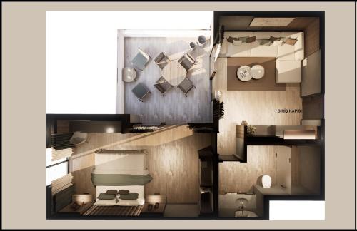 eine Darstellung eines Grundrisses eines Hauses in der Unterkunft Movenpick Resort Antalya Tekirova in Tekirova