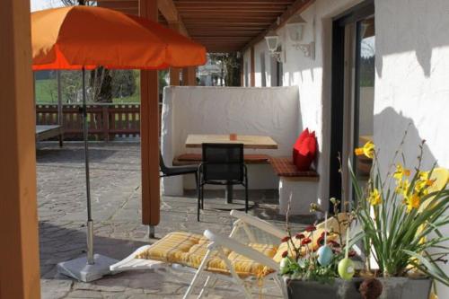 Kawasan patio atau luaran di Ponyferienhof Eder